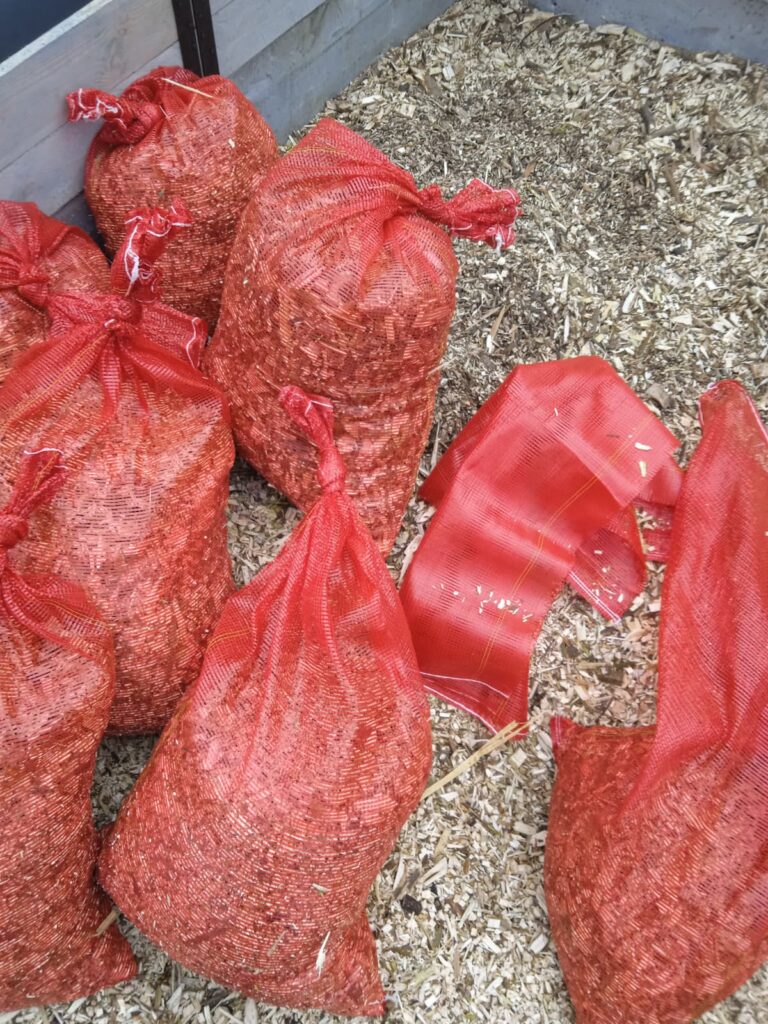 Zrębki zapakowane w worki